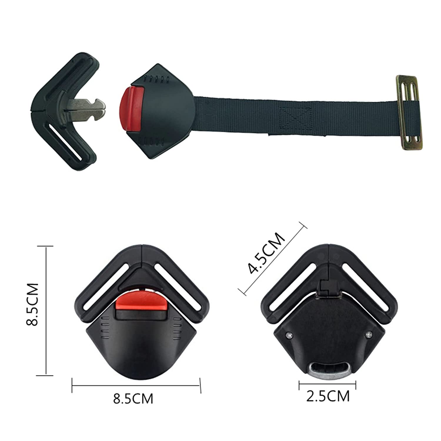 Child Car Seat Toddler Harness Clip Fixed Lock Buckle 5PT 5 Point Adjustable Strap for Stroller Baby