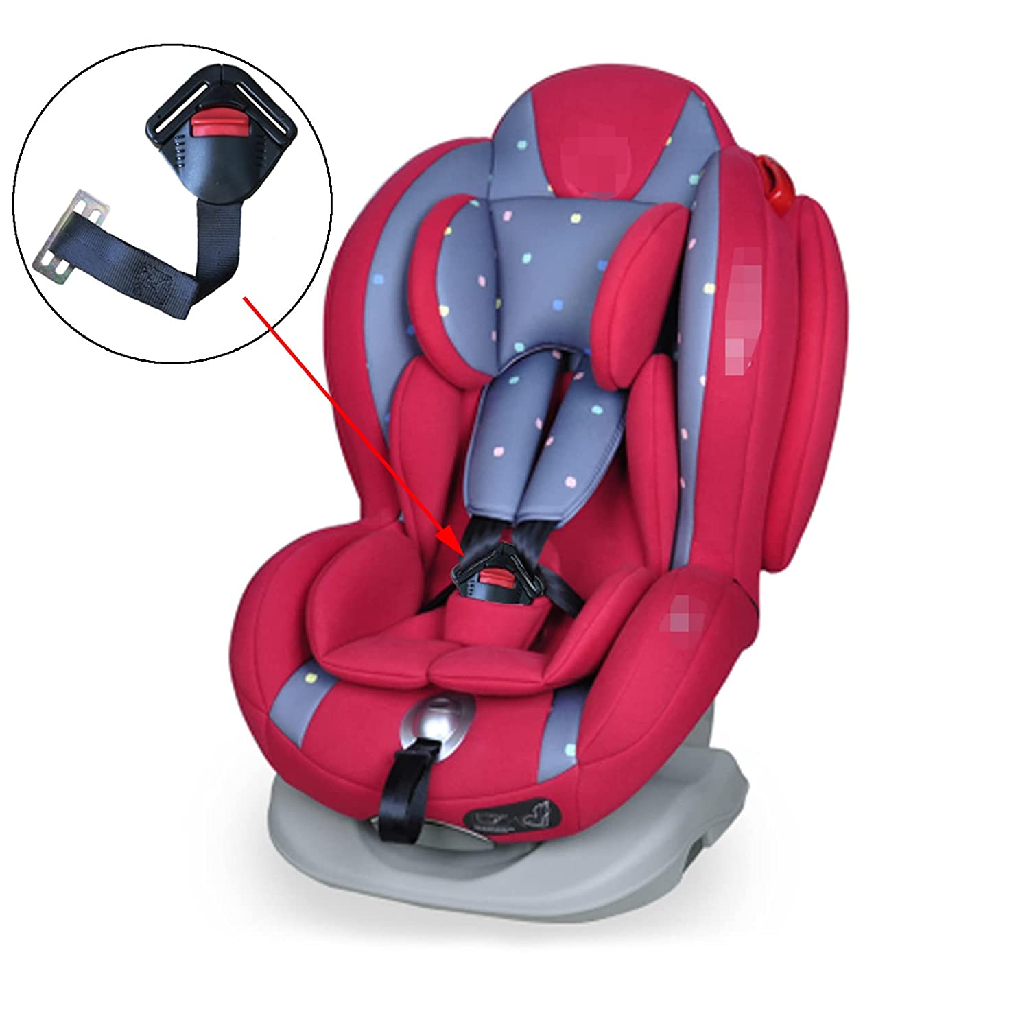 Child Car Seat Toddler Harness Clip Fixed Lock Buckle 5PT 5 Point Adjustable Strap for Stroller Baby