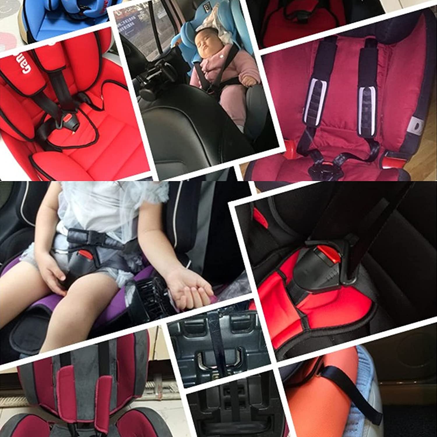 Child Car Seat Toddler Harness Clip Fixed Lock Buckle 5PT 5 Point Adjustable Strap for Stroller Baby