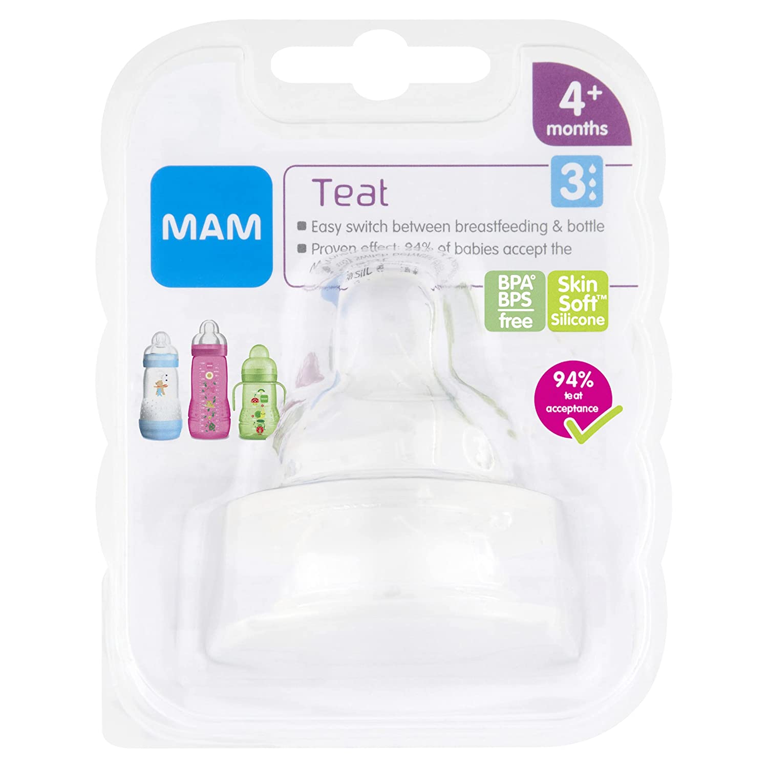 Mam Fast Flow Bottle Teats Teats For Use With Mam Bottles (2-pack)