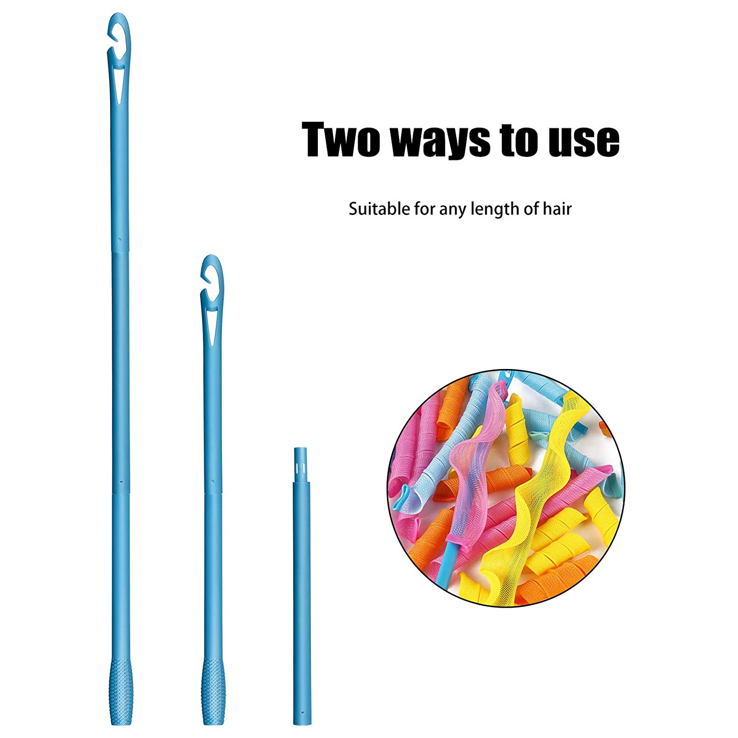 Hair Curlers Hook Spiral Curls Hook 2 Pcs Extended No Heat 20.3 Inch Super Long Wave Hair Curlers St