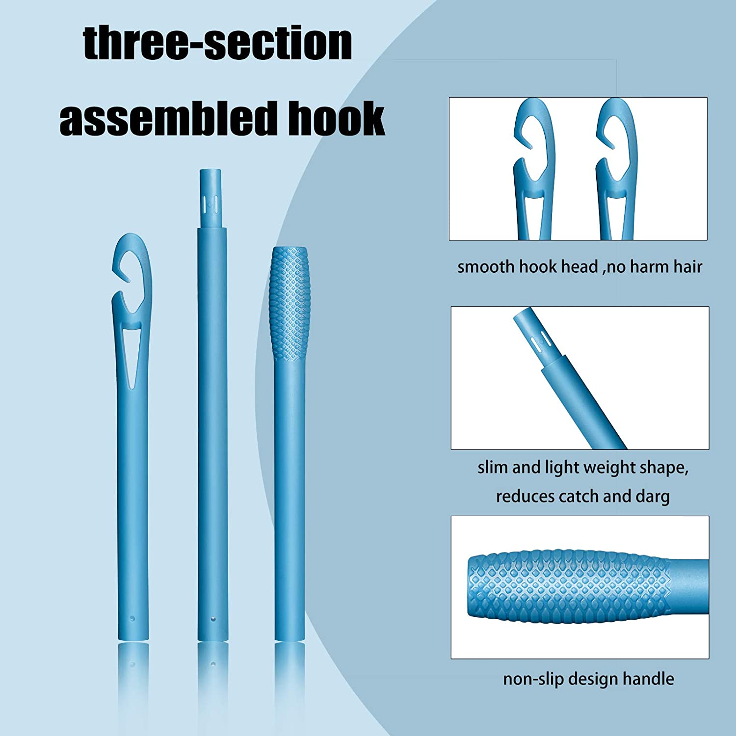 Hair Curlers Hook Spiral Curls Hook 2 Pcs Extended No Heat 20.3 Inch Super Long Wave Hair Curlers St