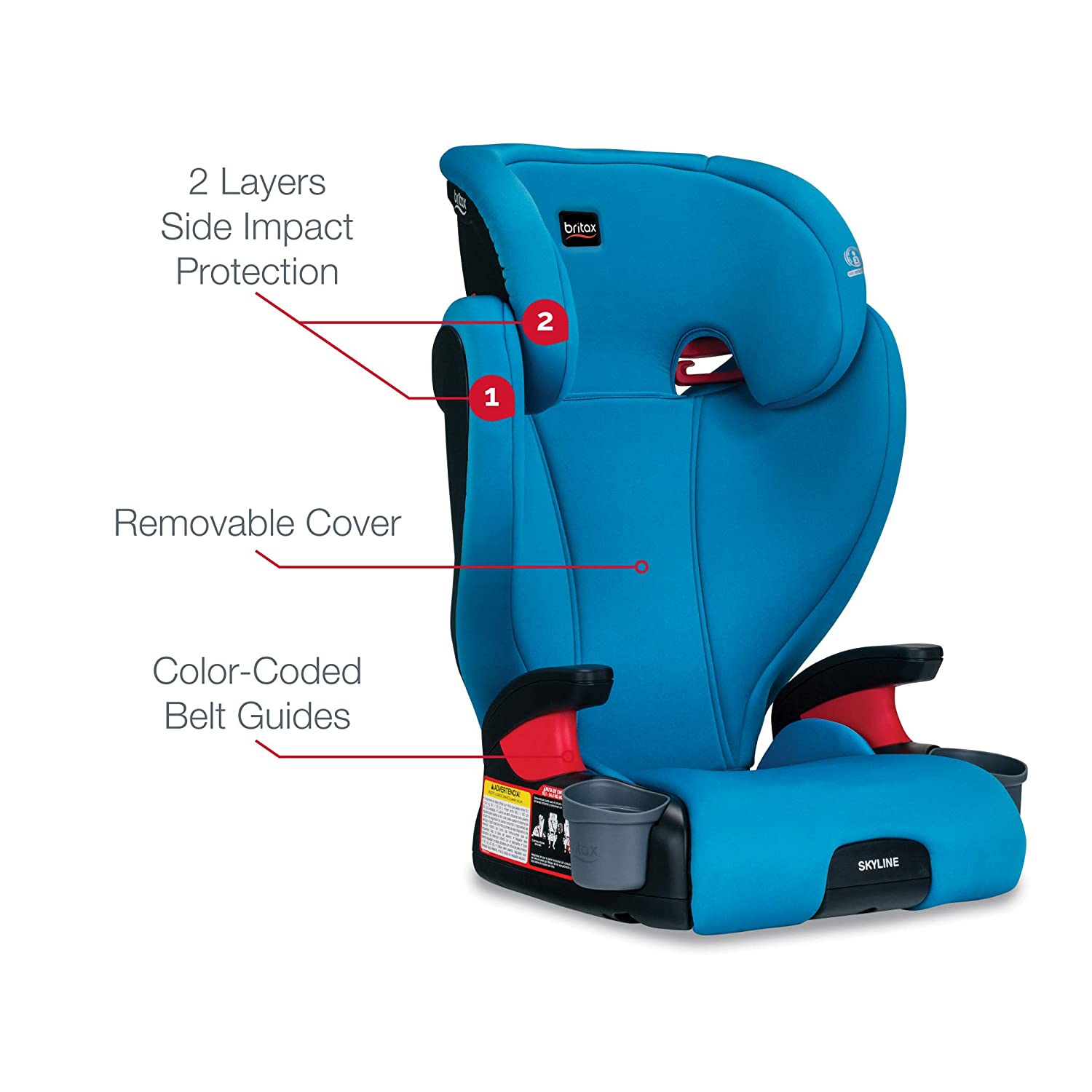 Britax Skyline 2-Stage Belt-Positioning Booster Car Seat, Teal - Highback and Backless Seat