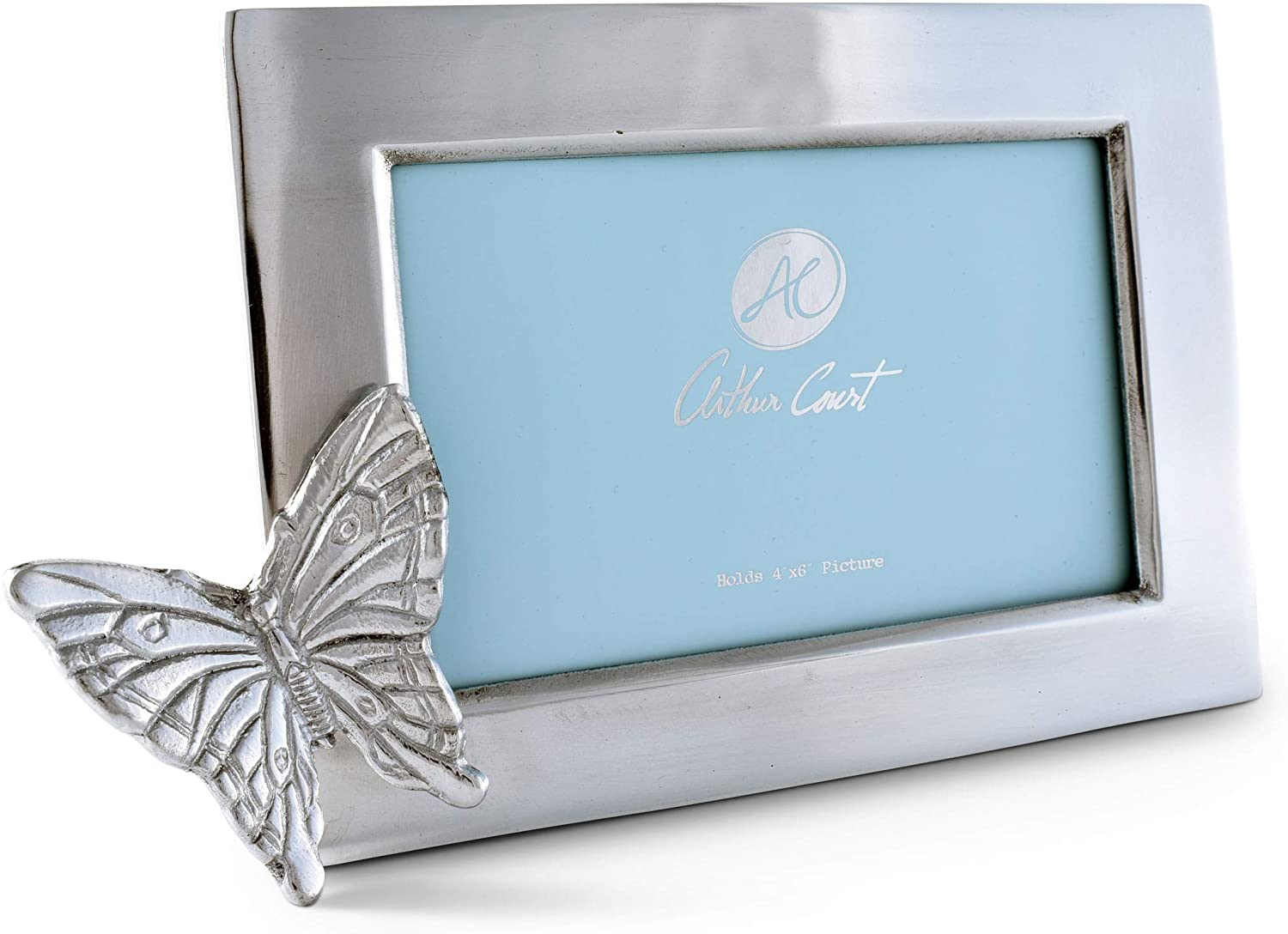 Arthur Court Designs Aluminum 4 x 6 Butterfly Garden Metal Desk/Wall Photo Picture Frame