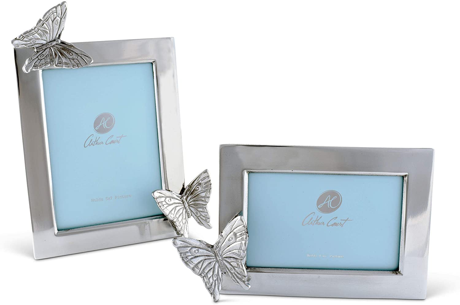 Arthur Court Designs Aluminum 4 x 6 Butterfly Garden Metal Desk/Wall Photo Picture Frame