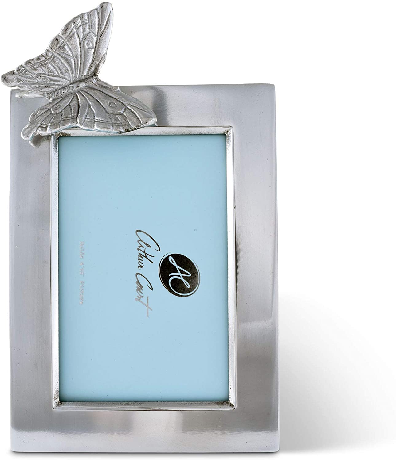 Arthur Court Designs Aluminum 4 x 6 Butterfly Garden Metal Desk/Wall Photo Picture Frame