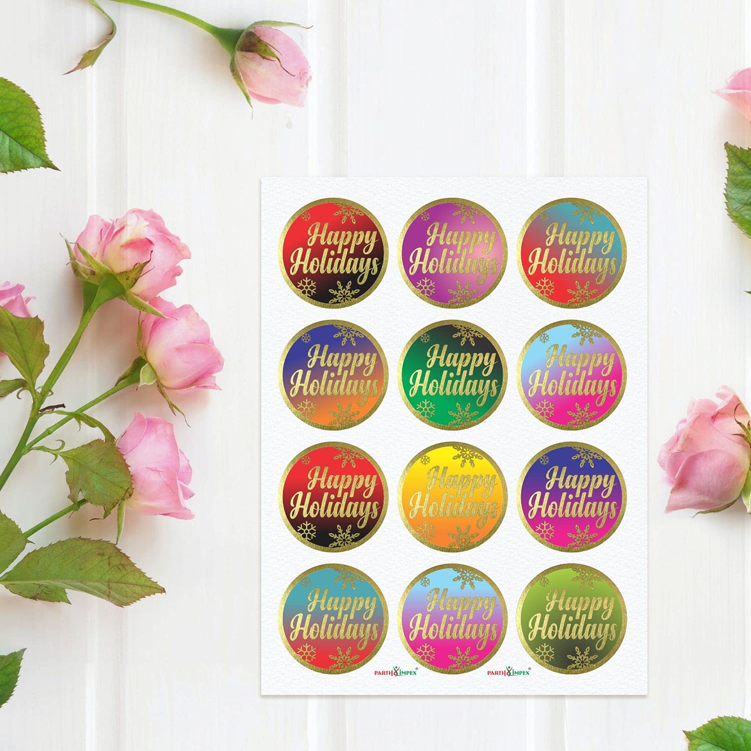 Happy Holidays Stickers - (Pack of 120) 2