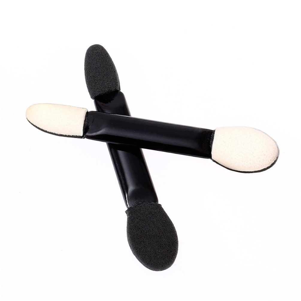 100 Pack Disposable Eyeshadow Brush, KINGMAS Double Ended Sponge Eye Shadow Applicator Makeup Brushe