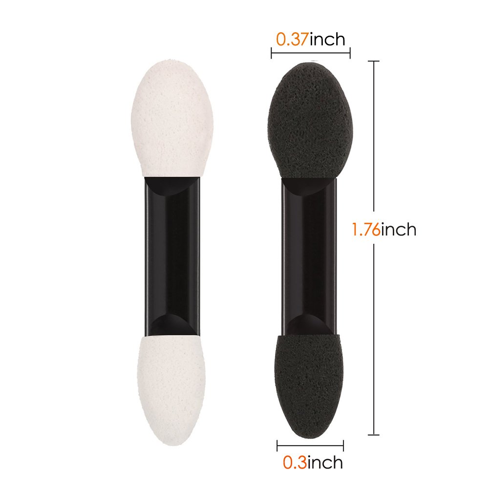 100 Pack Disposable Eyeshadow Brush, KINGMAS Double Ended Sponge Eye Shadow Applicator Makeup Brushe