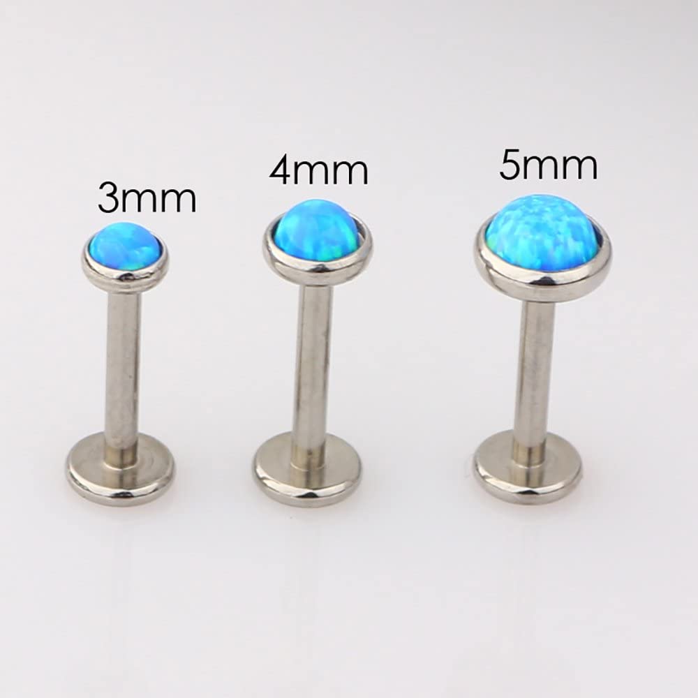 TIANCI FBYJS 16G Fire Opal Lip Ring Piercing Kit Stainless Steel Tragus Helix Earrings Cartilage Lab