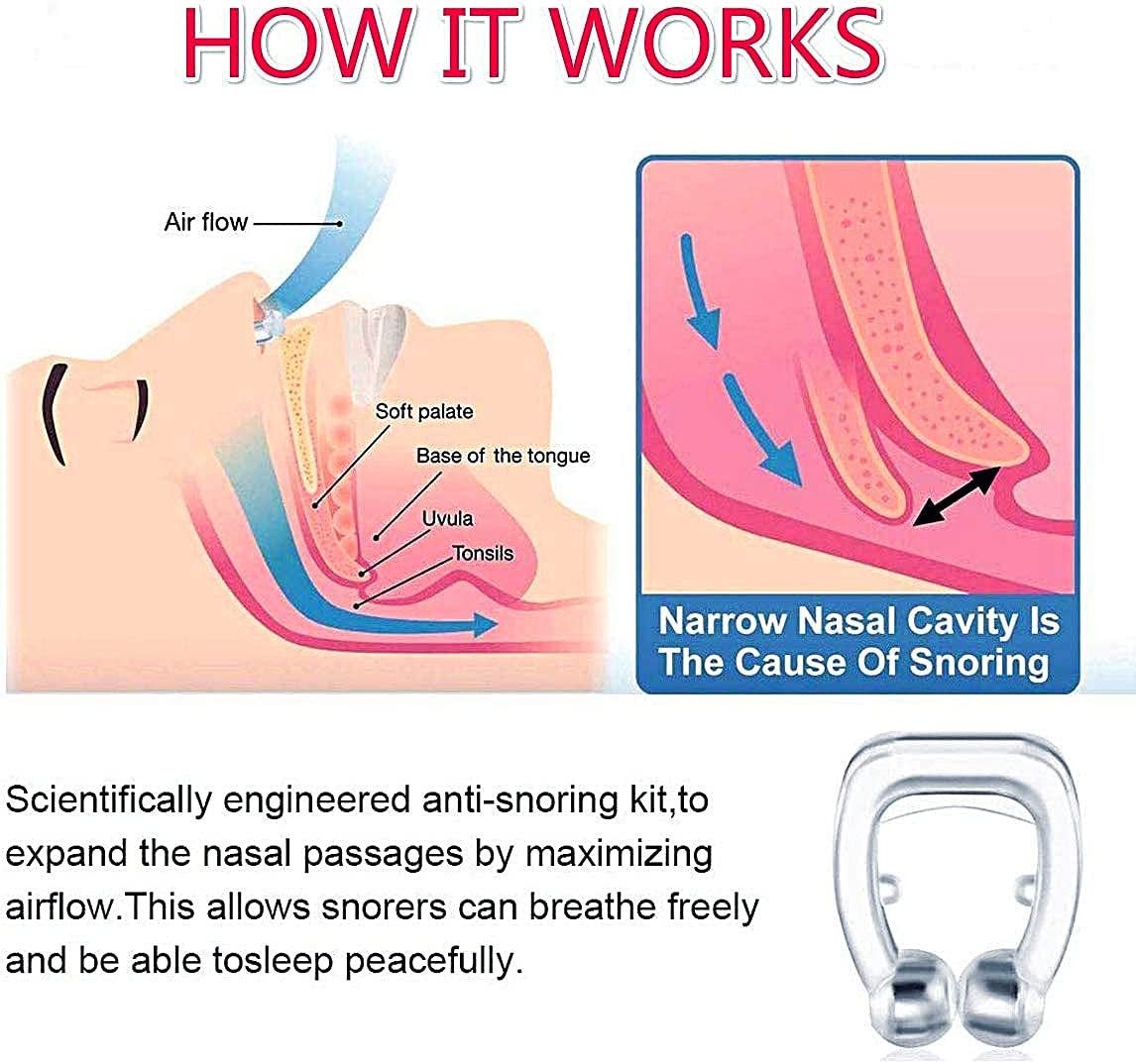 Anti Snoring Devices - Anti Snore Nose Clip Stop Snoring Effective - Easy Sleeping Aid Relieve Snore