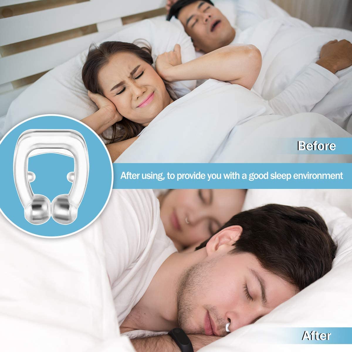 Anti Snoring Devices - Anti Snore Nose Clip Stop Snoring Effective - Easy Sleeping Aid Relieve Snore