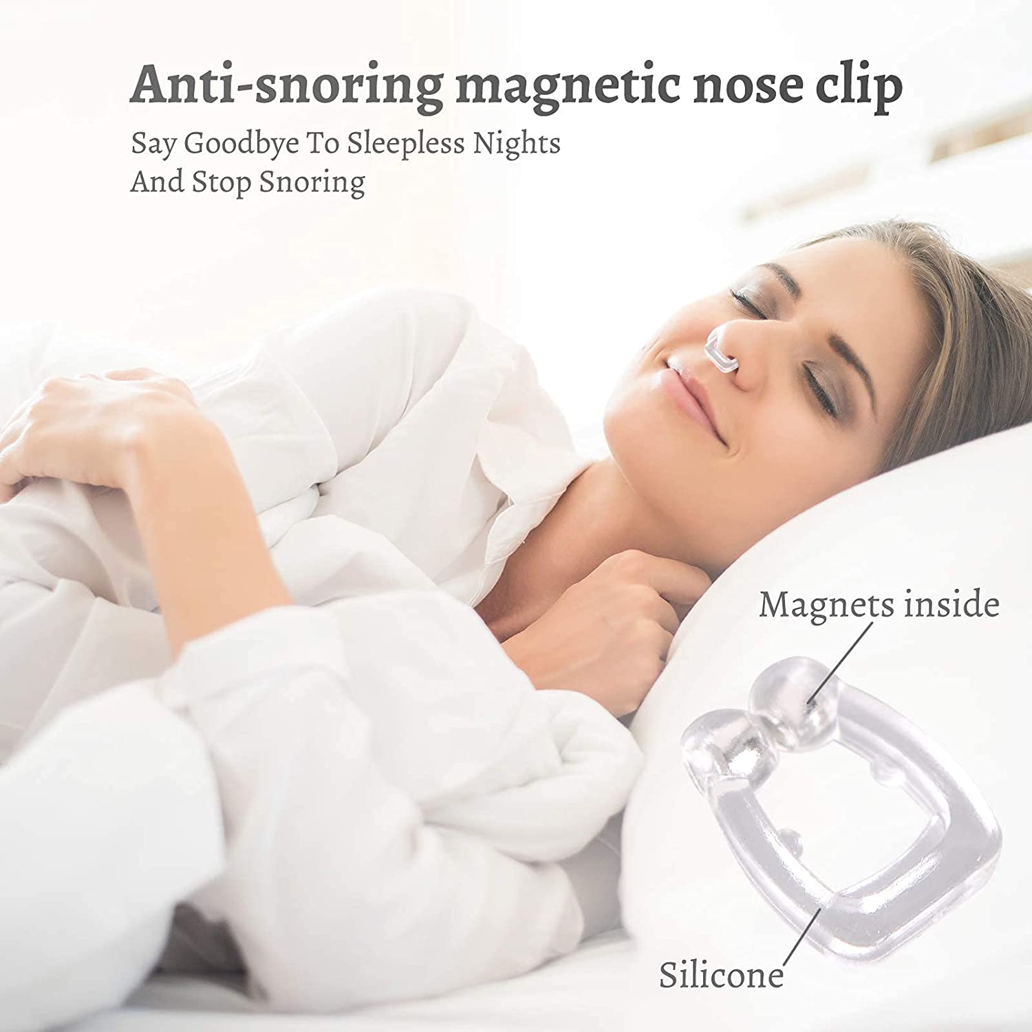 Anti Snoring Devices - Anti Snore Nose Clip Stop Snoring Effective - Easy Sleeping Aid Relieve Snore