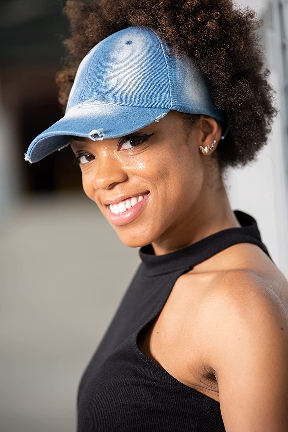 Beautifully Warm Satin Lined Baseball Hat for Women | Ponytail Hat for Curly Natural Hair | Backless