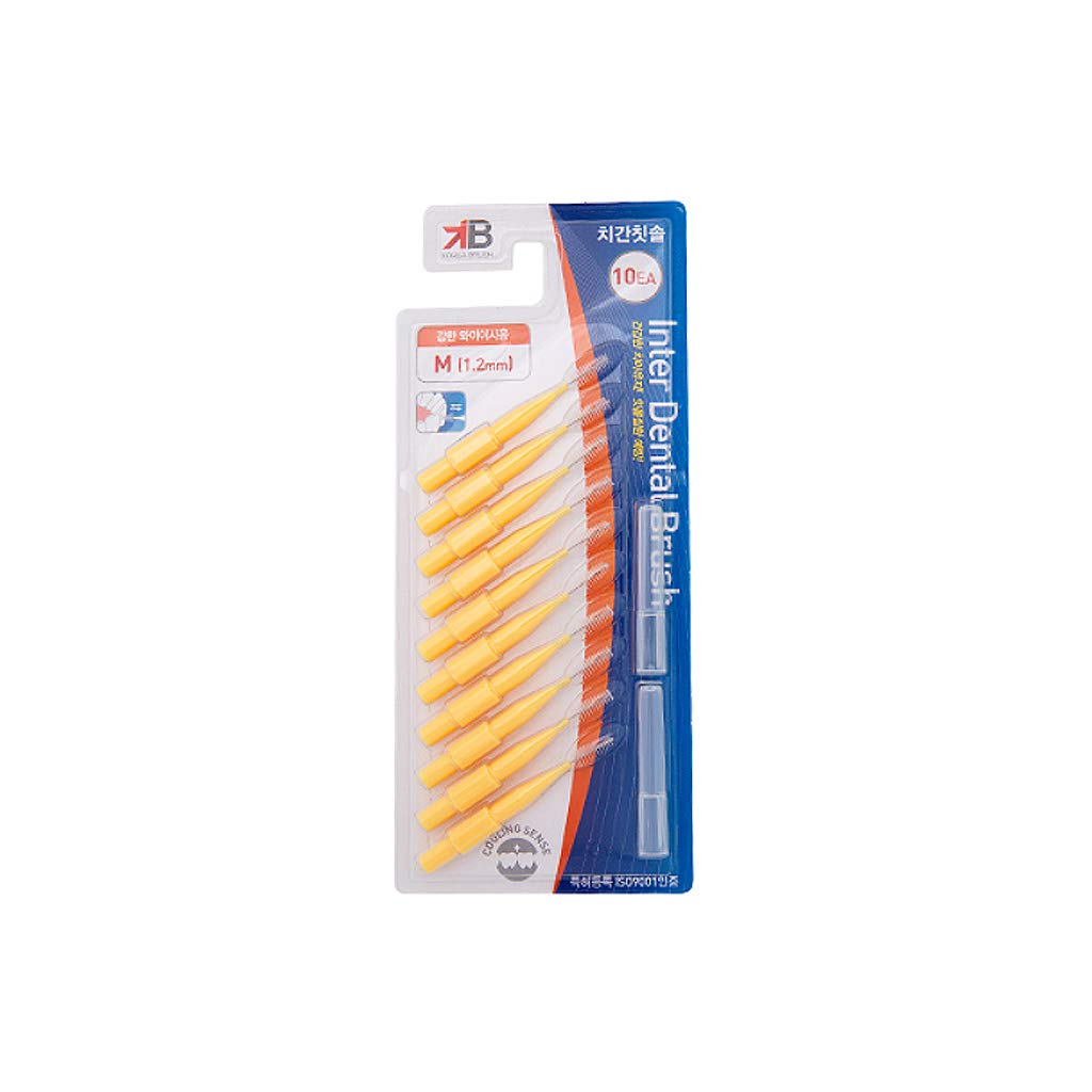 KB Interdental Brush I Type 10 EA - 5 Sizes (Yellow(M))