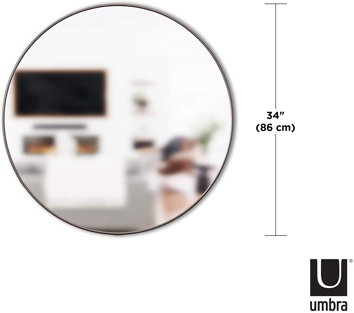 Umbra 1012715-378 , Titanium Hubba 34 Inch Round Entryways, Bathrooms, Living Rooms and More, Double