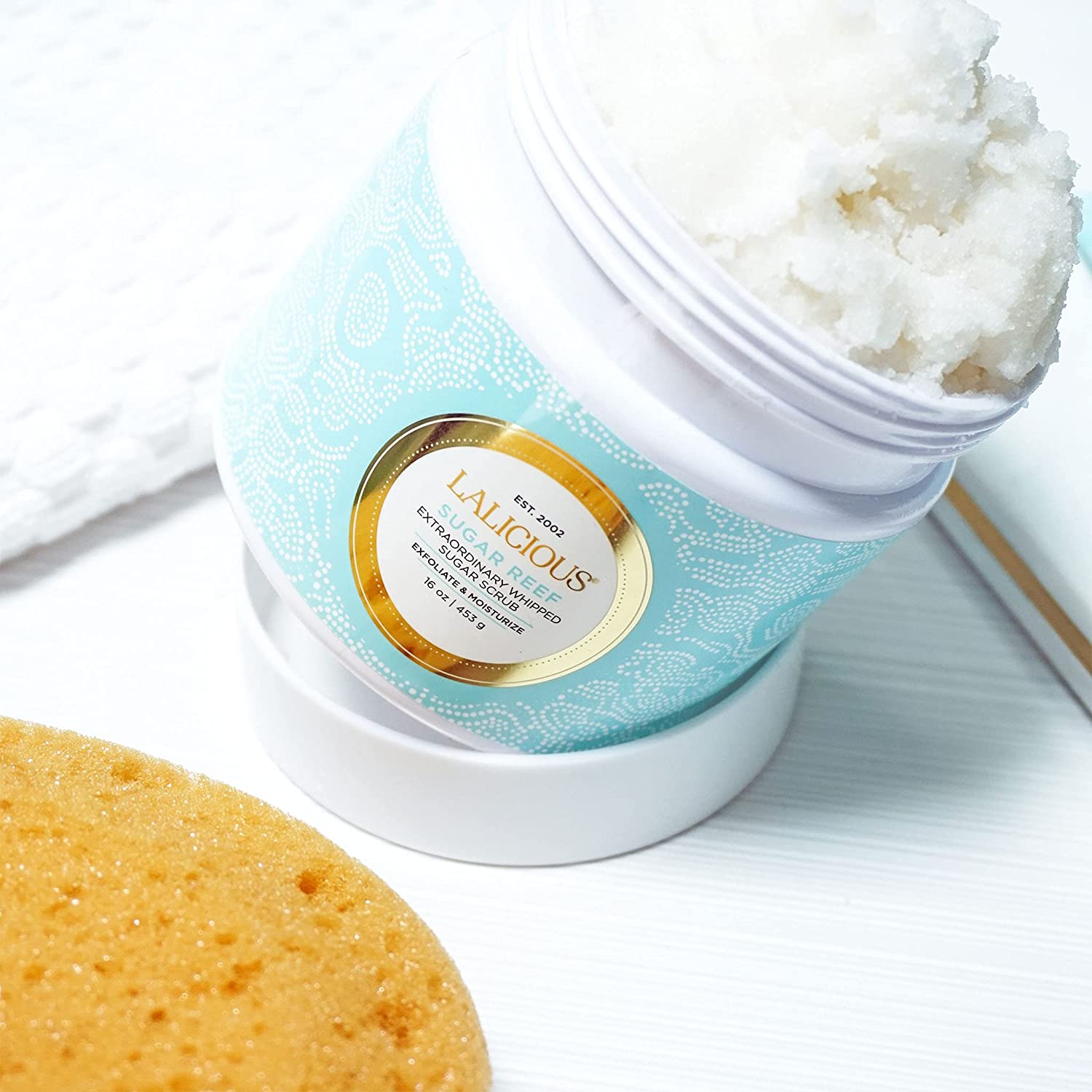 LALICIOUS Sugar Lavender Extraordinary Whipped Sugar Scrub - Cane Sugar Body & Foot Scrub, Exfoliati