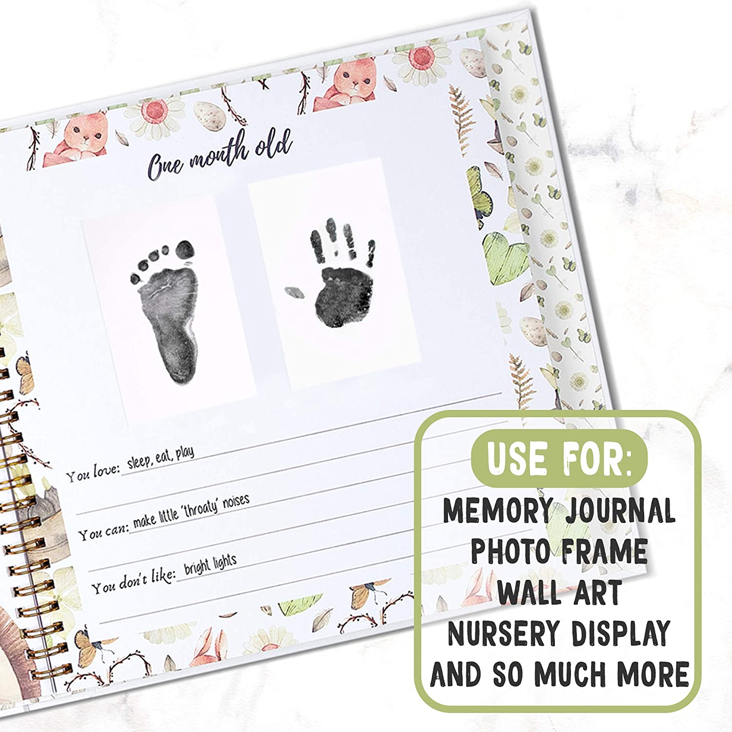 Baby Footprint & Handprint Inkless Ink Pad - 4-Pack Clean Touch Hand and Foot Print Keepsake Ink Pad