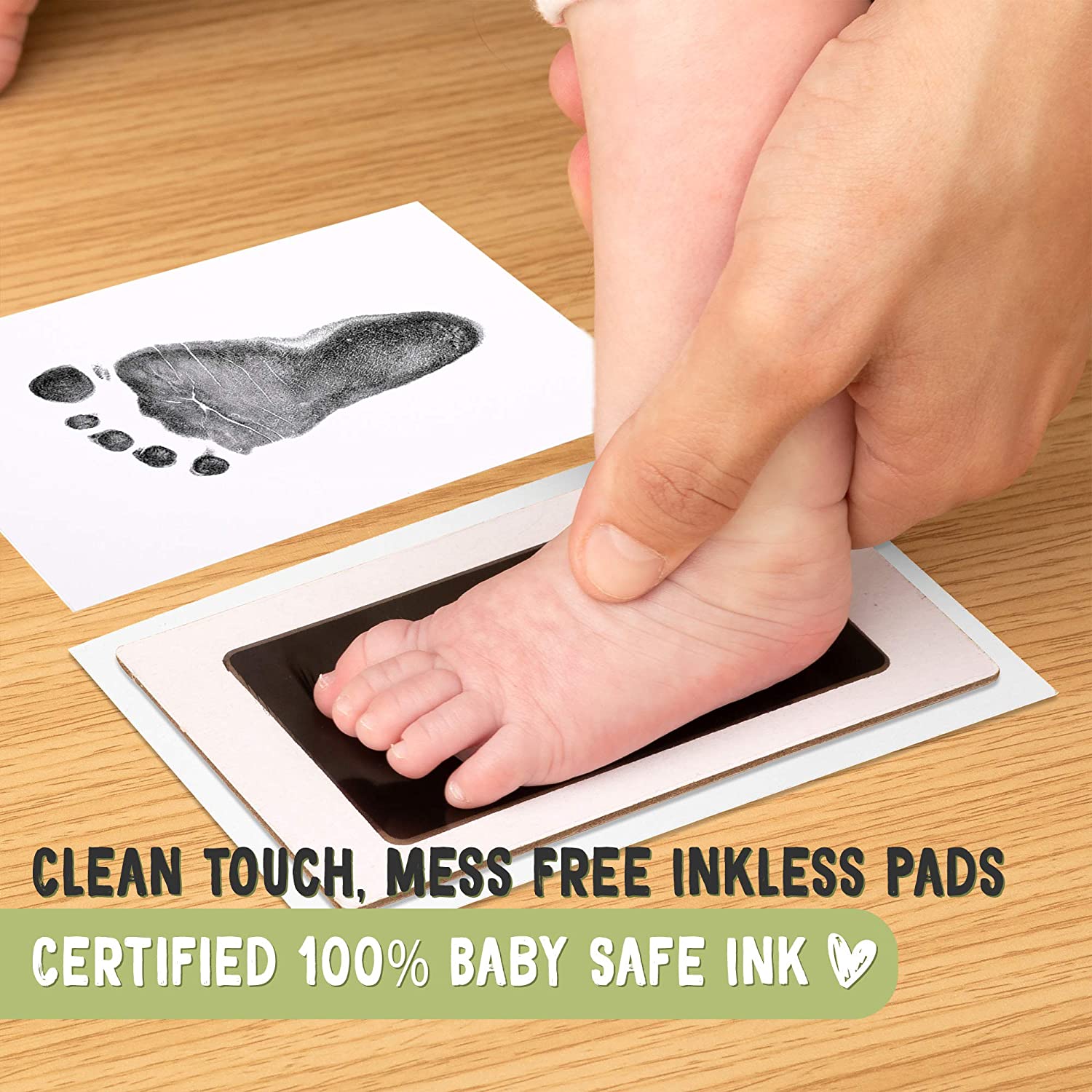 Baby Footprint & Handprint Inkless Ink Pad 4Pack Clean Touch Hand