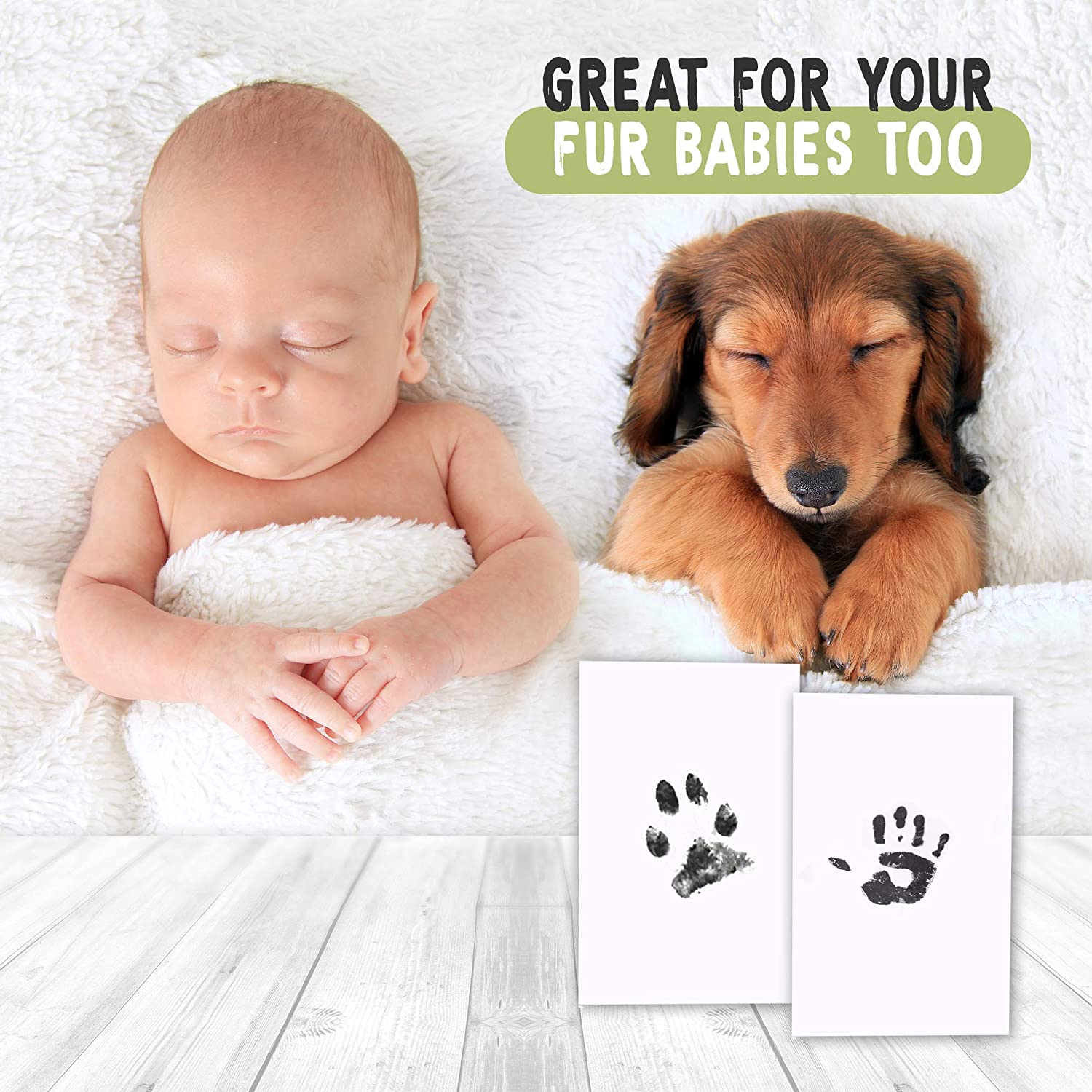 Baby Footprint & Handprint Inkless Ink Pad - 4-Pack Clean Touch Hand and Foot Print Keepsake Ink Pad