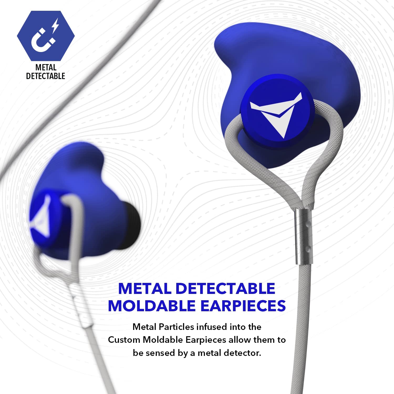 Decibullz Metal-Detectable Reusable Custom-Molded Earplugs, 31 NRR, Single Pack