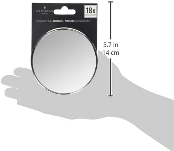 Danielle High Magnification Portable Suction Cup Mirror, 18X