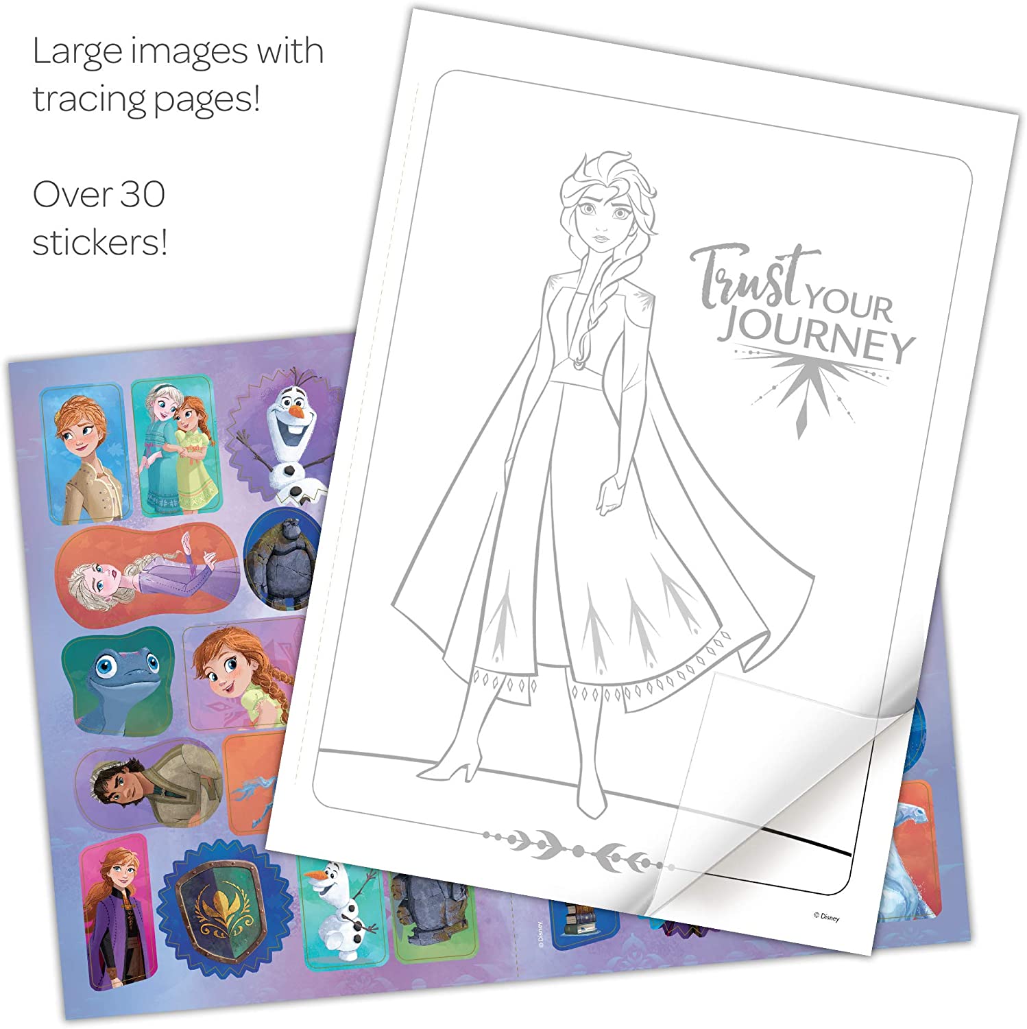 Disney Frozen 2 Elsa and Olaf 48-Page Color and Trace Activity Book, Bendon 46038