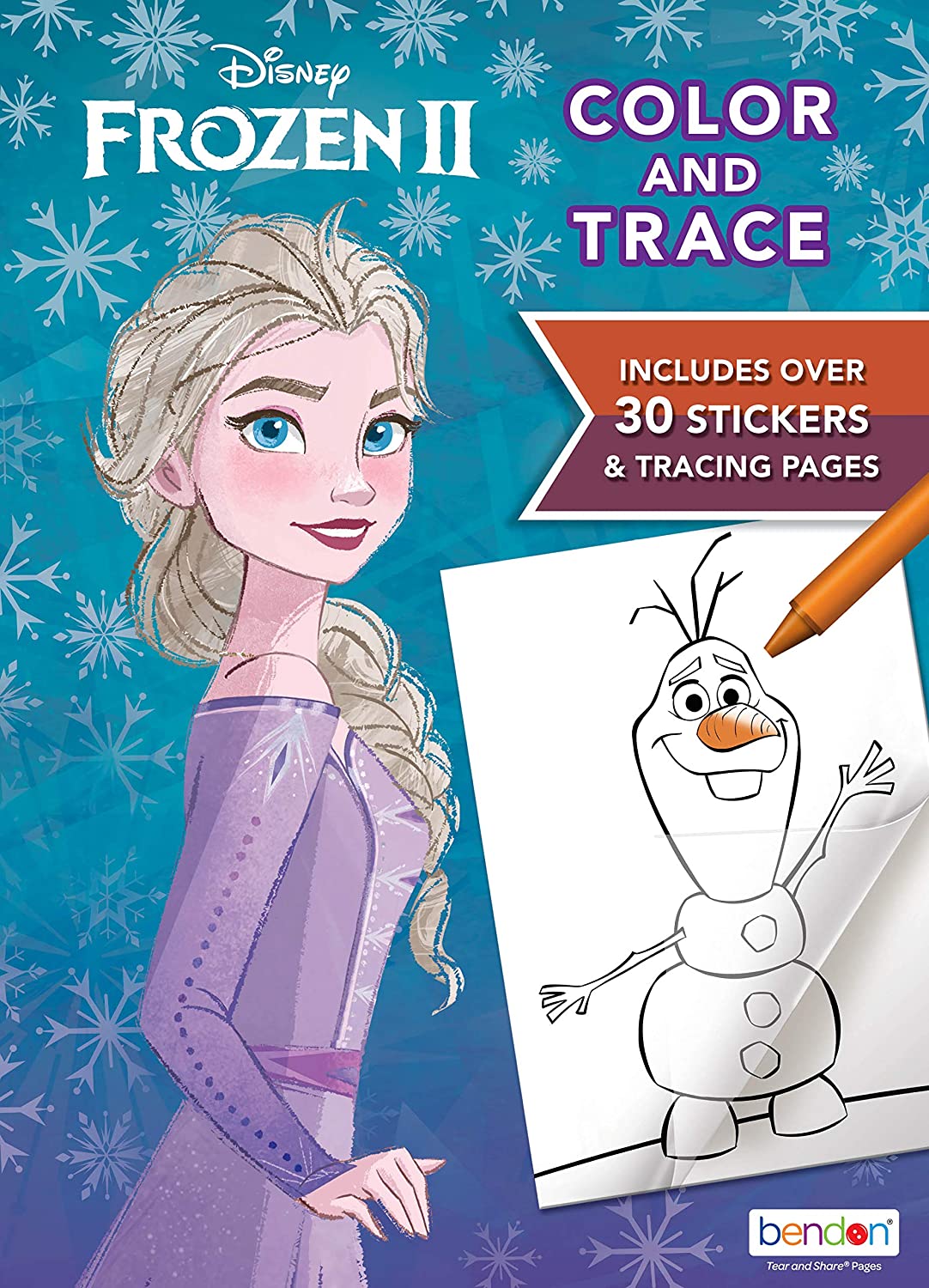 Disney Frozen 2 Elsa and Olaf 48-Page Color and Trace Activity Book, Bendon 46038