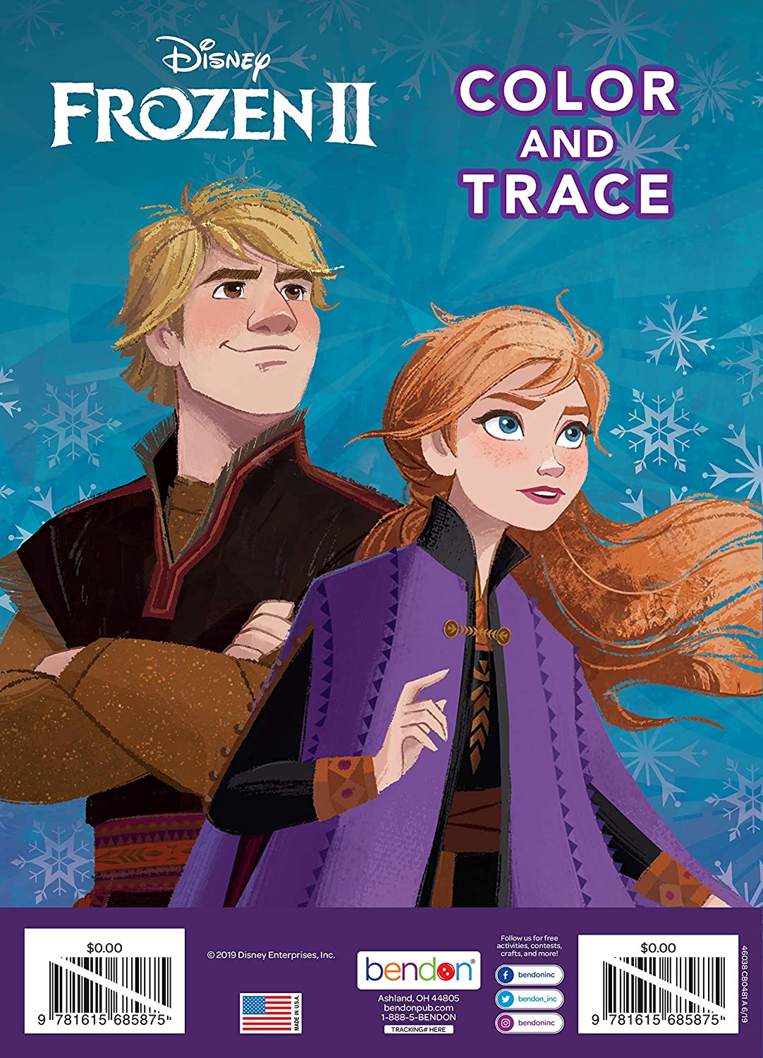 Disney Frozen 2 Elsa and Olaf 48-Page Color and Trace Activity Book, Bendon 46038