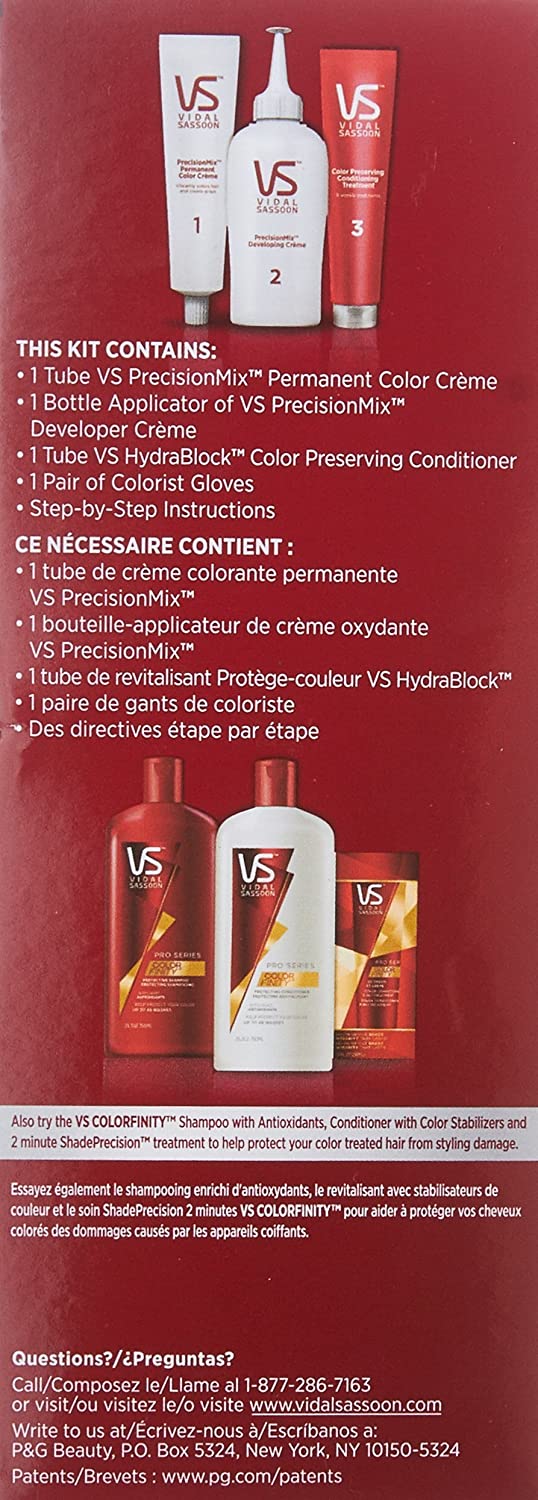 Vidal Sassoon Pro Series Permanent Hair Dye, 2 Black Hair Color, 1 Count