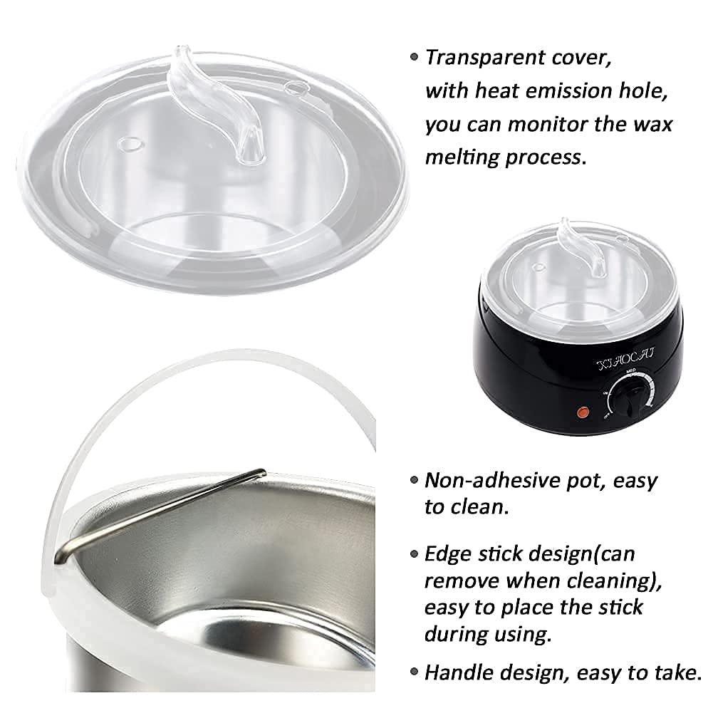 Waxing Kit for Women Wax Warmer with 4 Wax Beads, 10 Spatulas, 5 Protection Paper, Hair Removal Kit