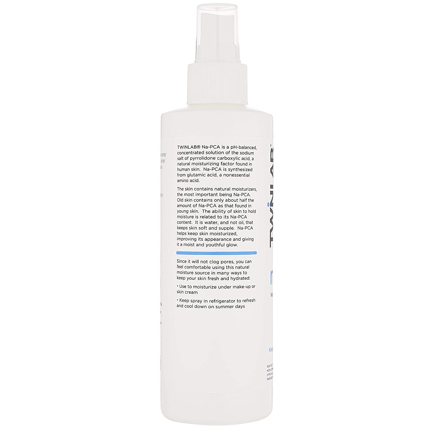 Twinlab Na-PCA Spray - Non-Oily Moisturizing Body Lotion for Dry Skin - Anti Aging Face Moisturizer