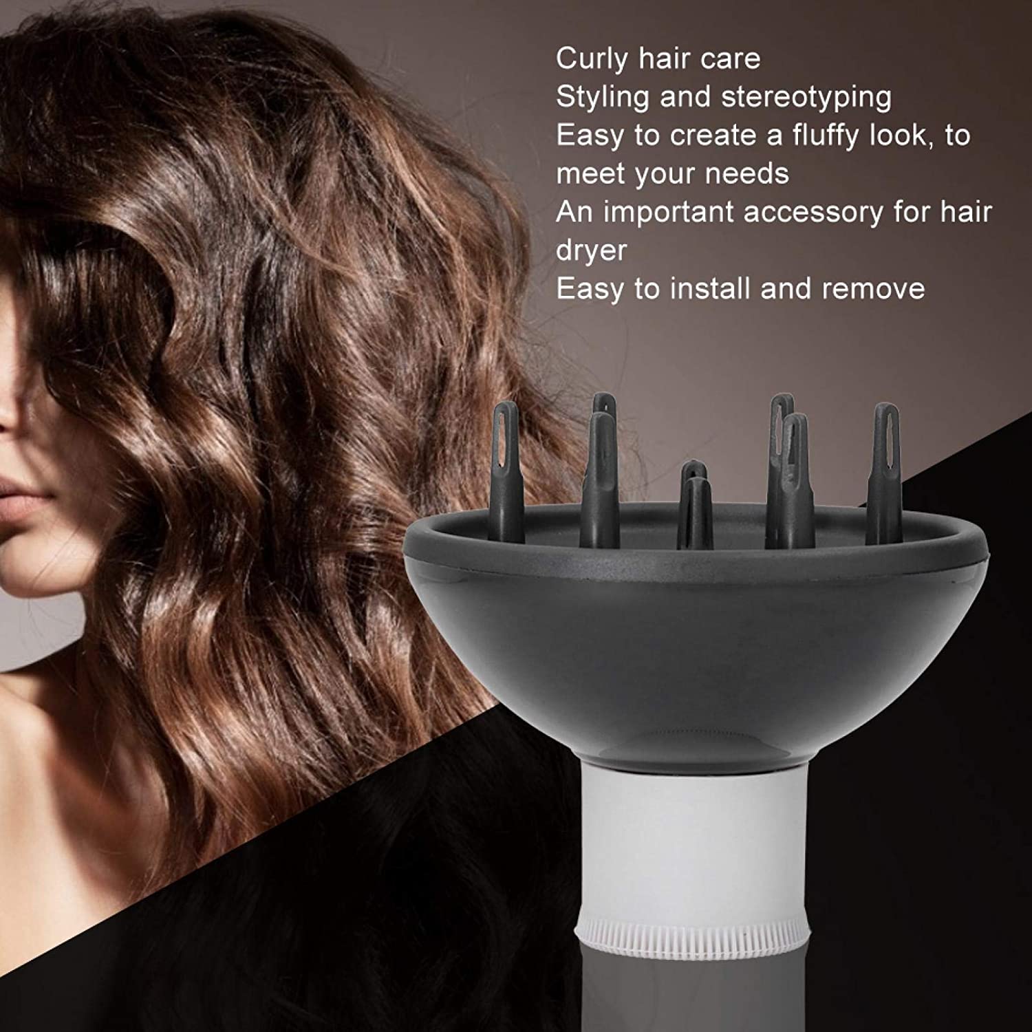 Hair Diffuser Adaptable, Volumizing Diffuser Hair Dryer Stable Environmentally Friendly for Hair Dry