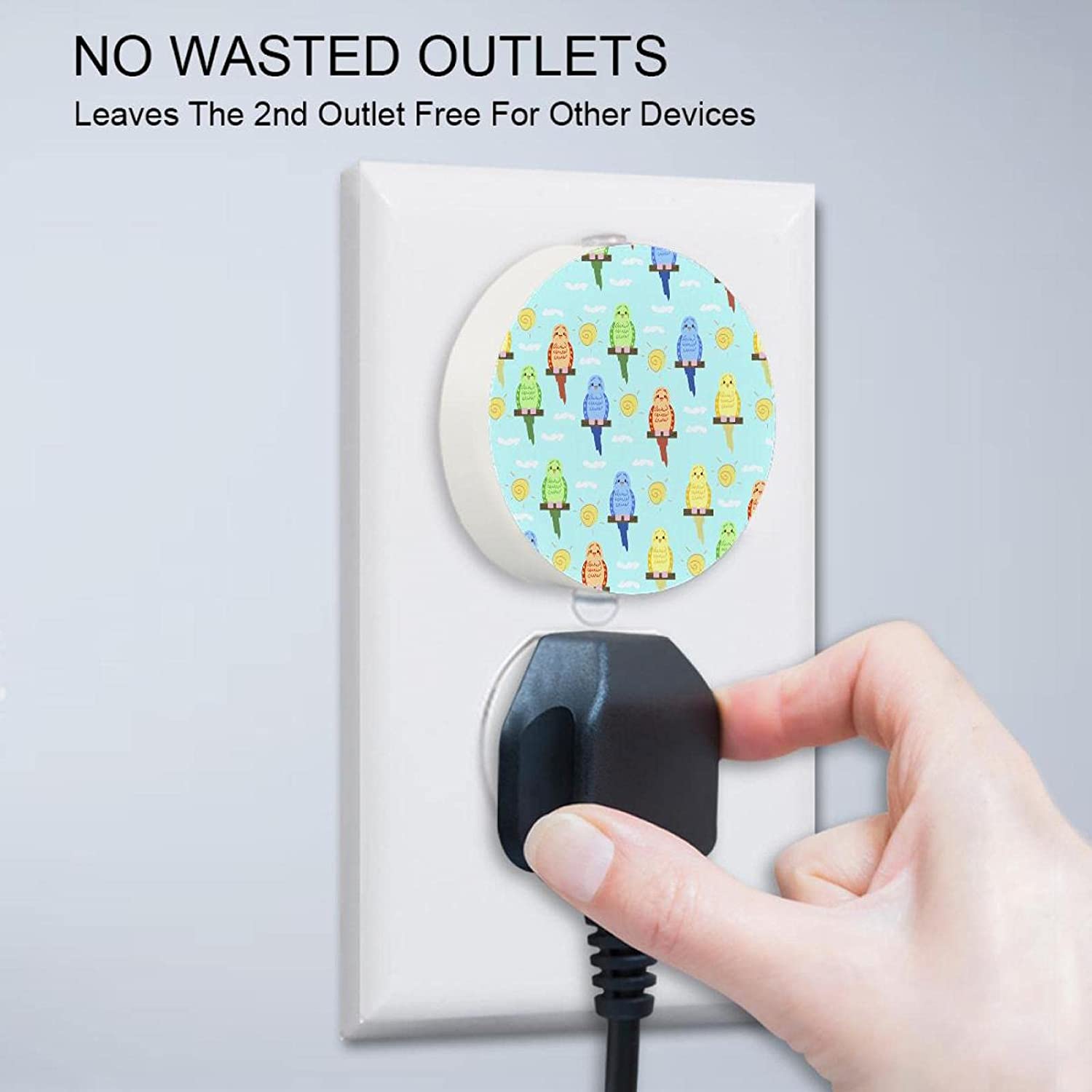 2 Pack Night Light Automatic Dimmable White LED Light with Dusk to Dawn Sensor Diffused Night Lamp H