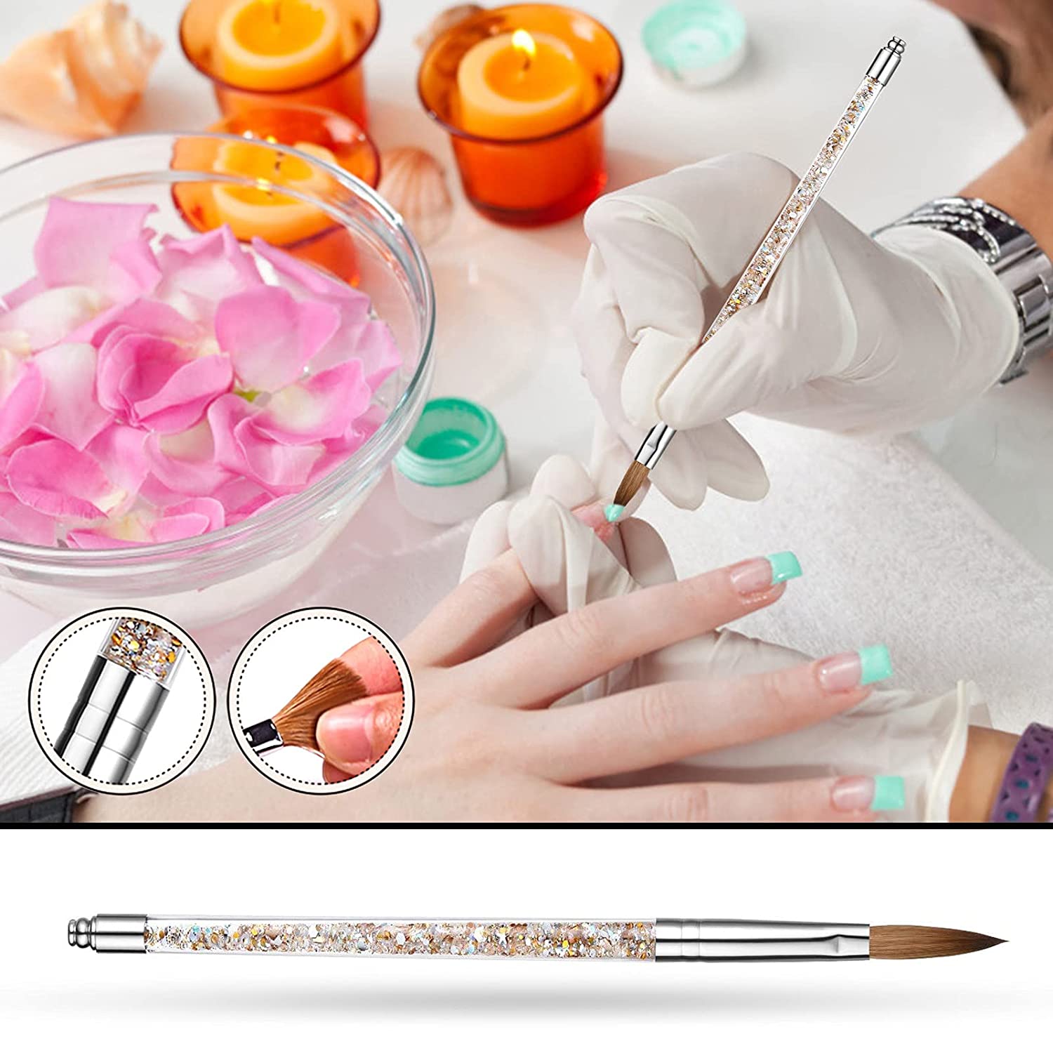 Nail Brushes Sable Hair Nail Brushes Painted Brushes Professional Nail Art Supplies Diamonds Nail Ar