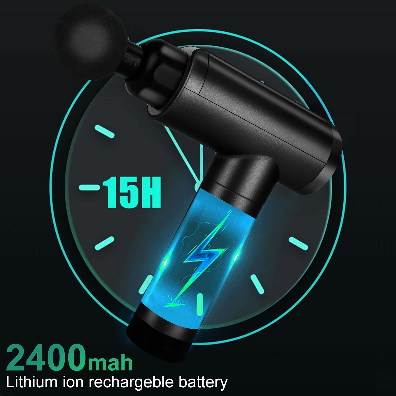 Massage Gun, Muscle Therapy Gun for Athletes, Deep Tissue Percussion Body Muscle Massager with 30 Ad