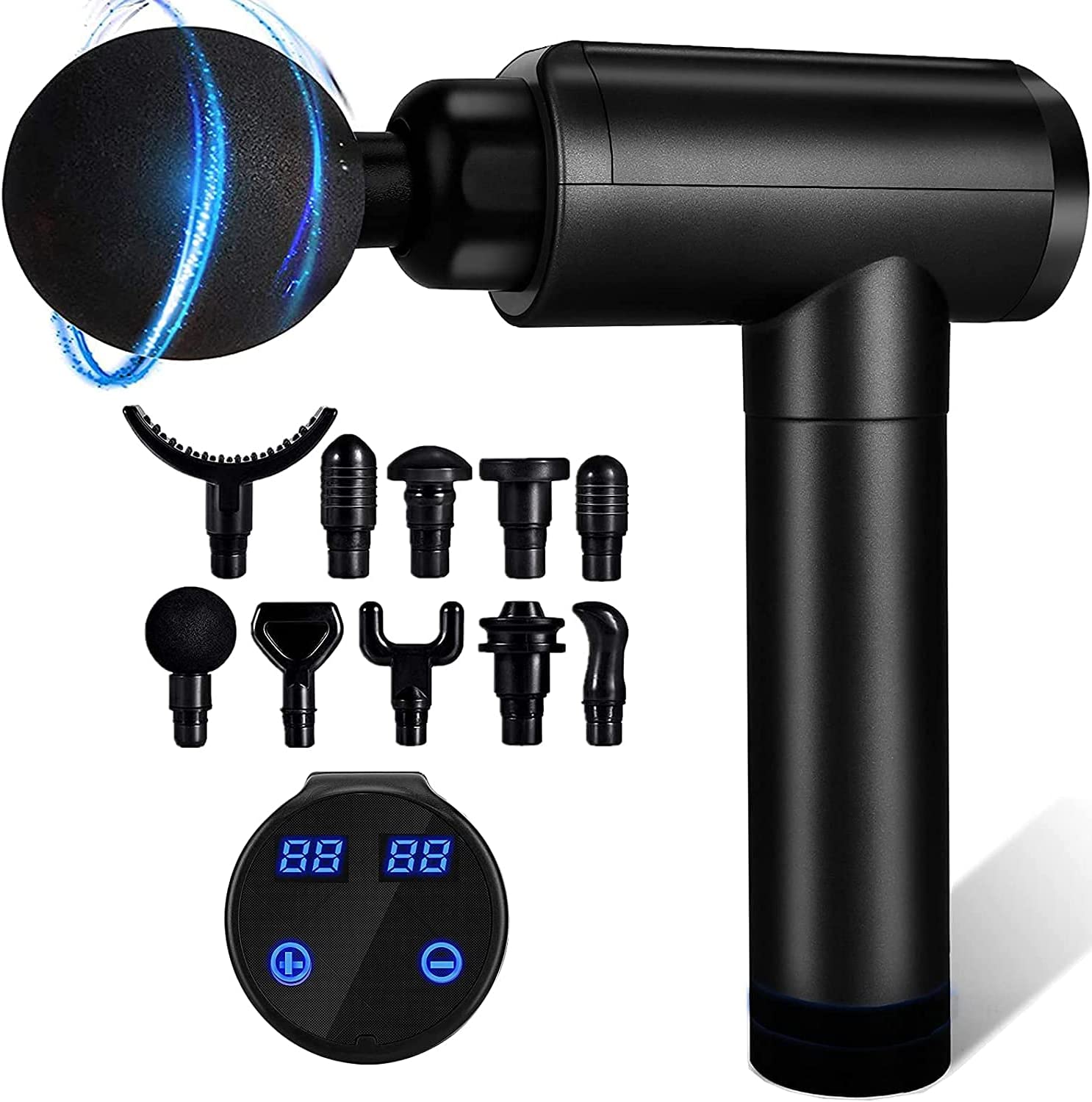 Massage Gun, Muscle Therapy Gun for Athletes, Deep Tissue Percussion Body Muscle Massager with 30 Ad