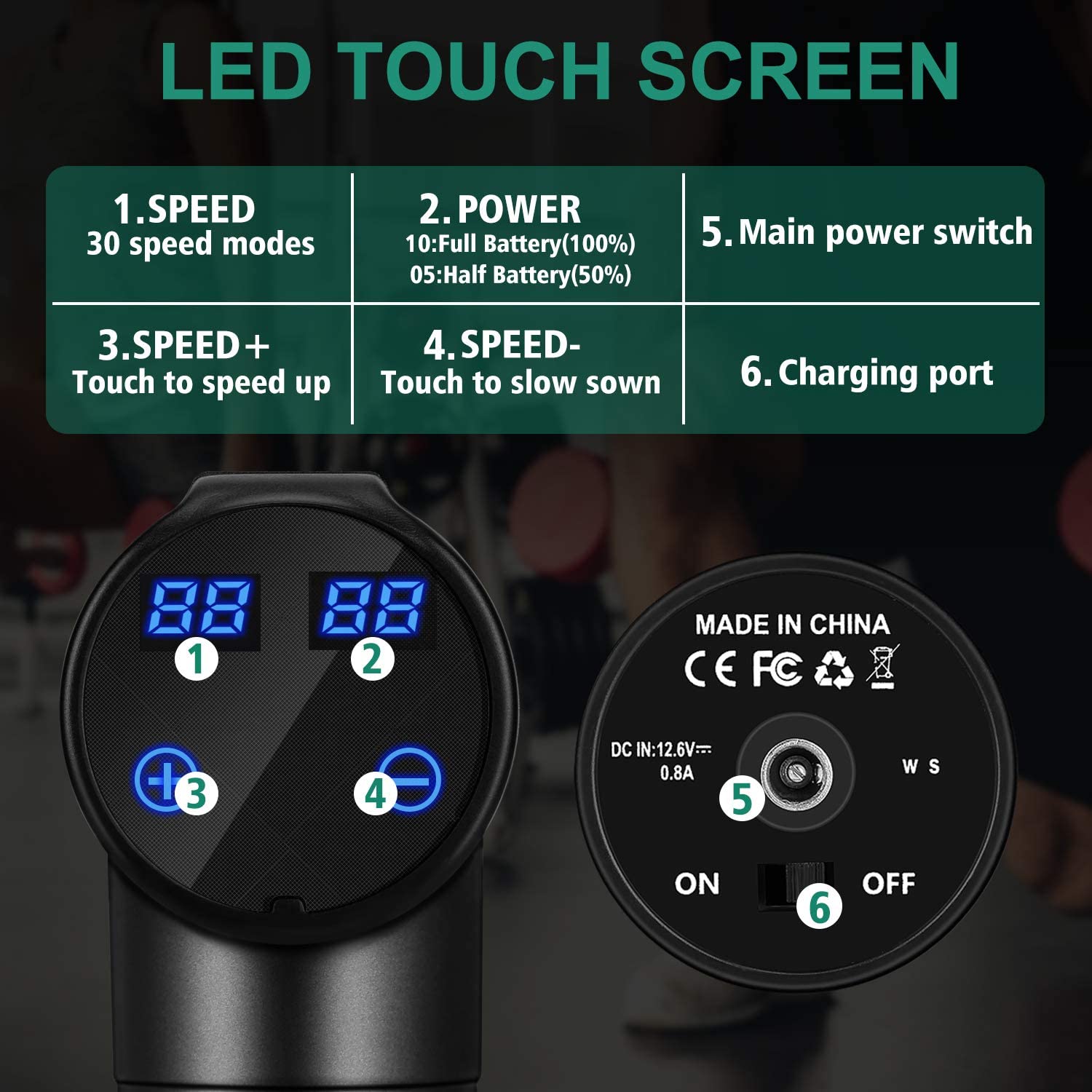 Massage Gun, Muscle Therapy Gun for Athletes, Deep Tissue Percussion Body Muscle Massager with 30 Ad