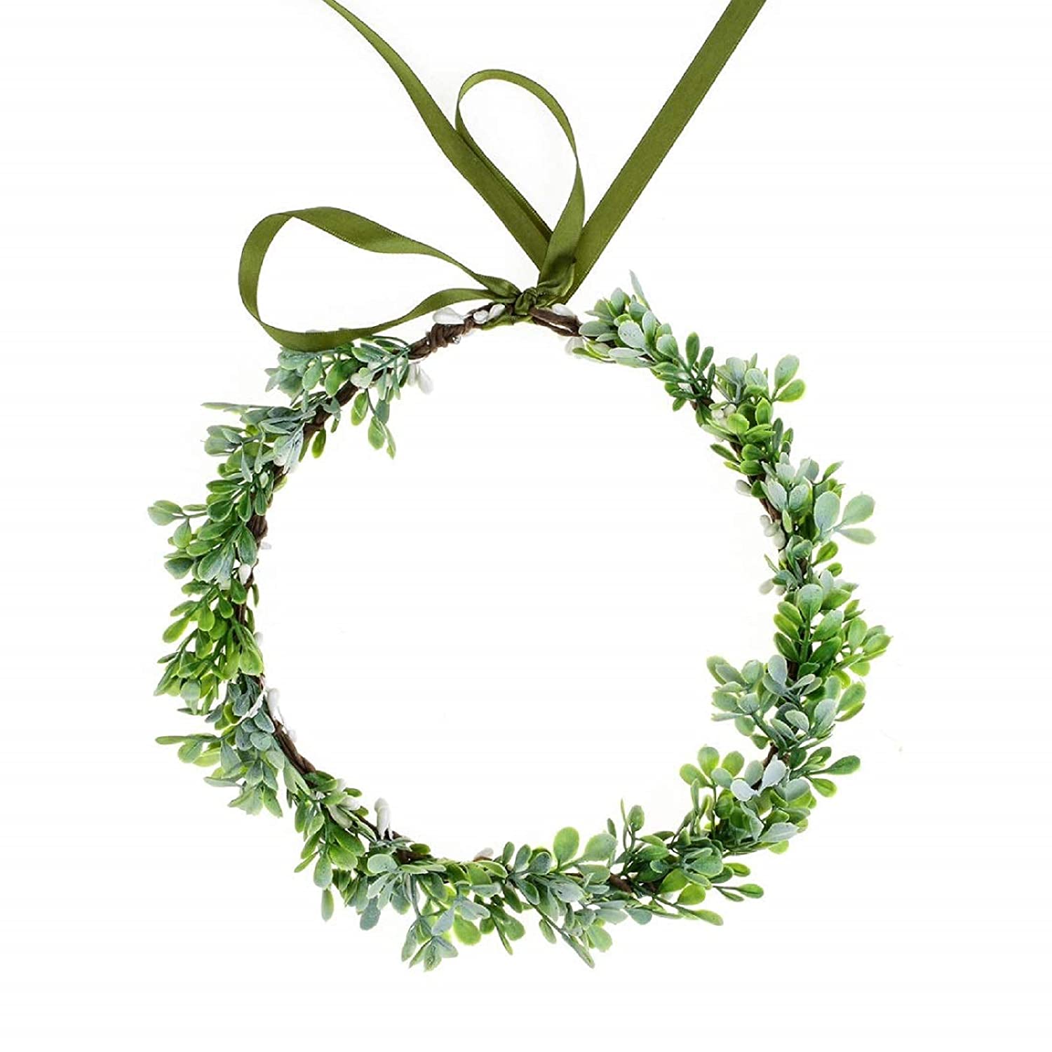 Vividsun Bridal Green Leaf Crown Bohemian Headpiece Floral Headband Photo Prop (A)