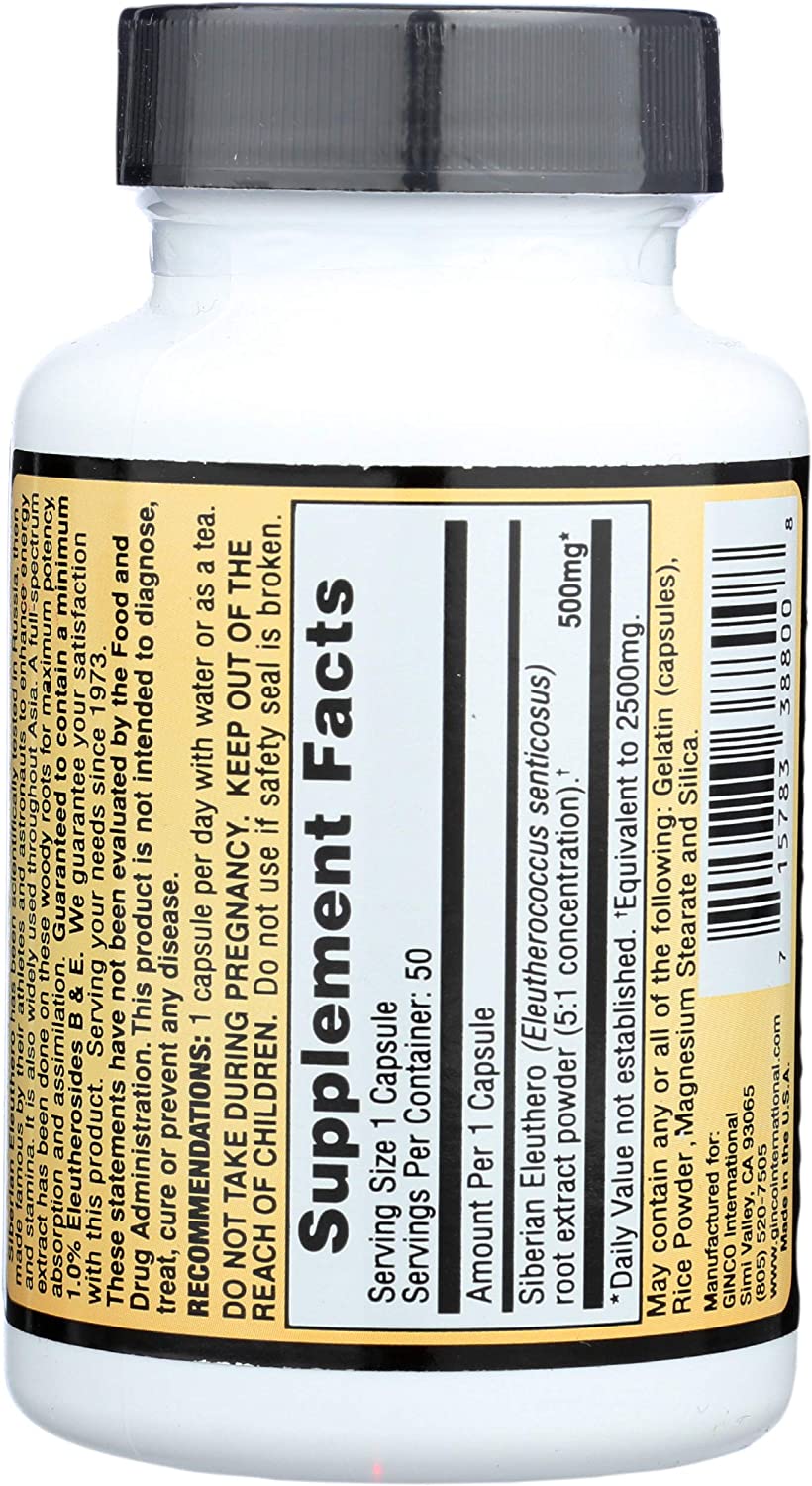 Imperial Elixir Ginseng Siberian Eleuthero Capsules, 2500 Mg, 50 Count