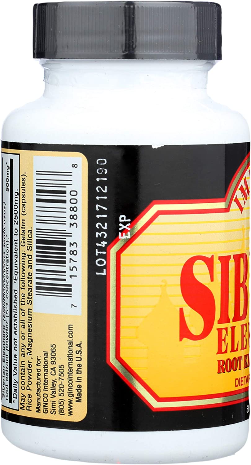 Imperial Elixir Ginseng Siberian Eleuthero Capsules, 2500 Mg, 50 Count