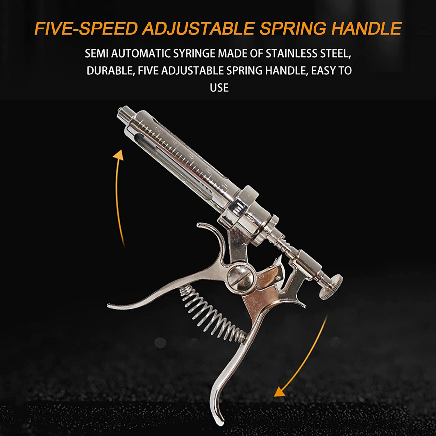 TEHONGMAI Livestock Syringe ​Gun Injector, Adjustable 50ML Animal Semi Automatic Continuous Syring