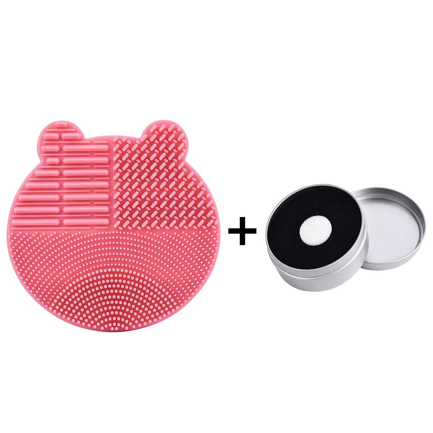 Silicon Makeup Brush Cleaning Mat with Brush Drying Holder Brush Cleaner Mat Portable Bear Shaped Co