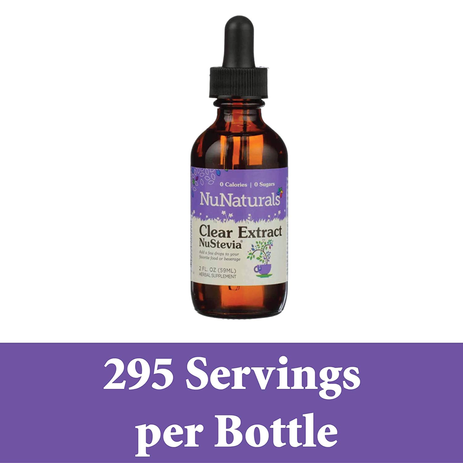 NuNaturals NuStevia Clear Extract Stevia Natural Liquid Sweetener, 2 Ounce