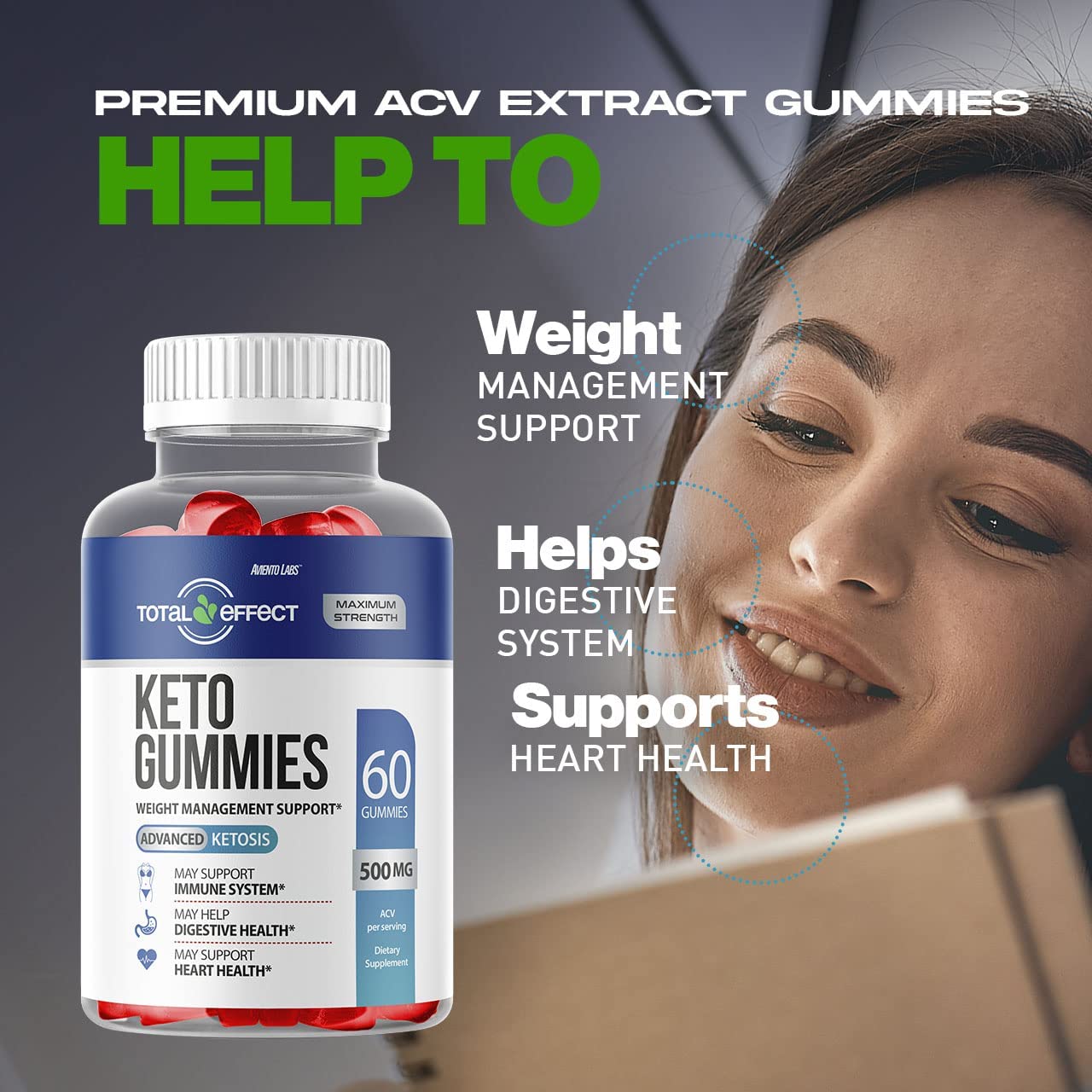 Original Total Effect Gummies, New Total Effect ACV Gummies Advanced and Improved 2022 Formula, Tota