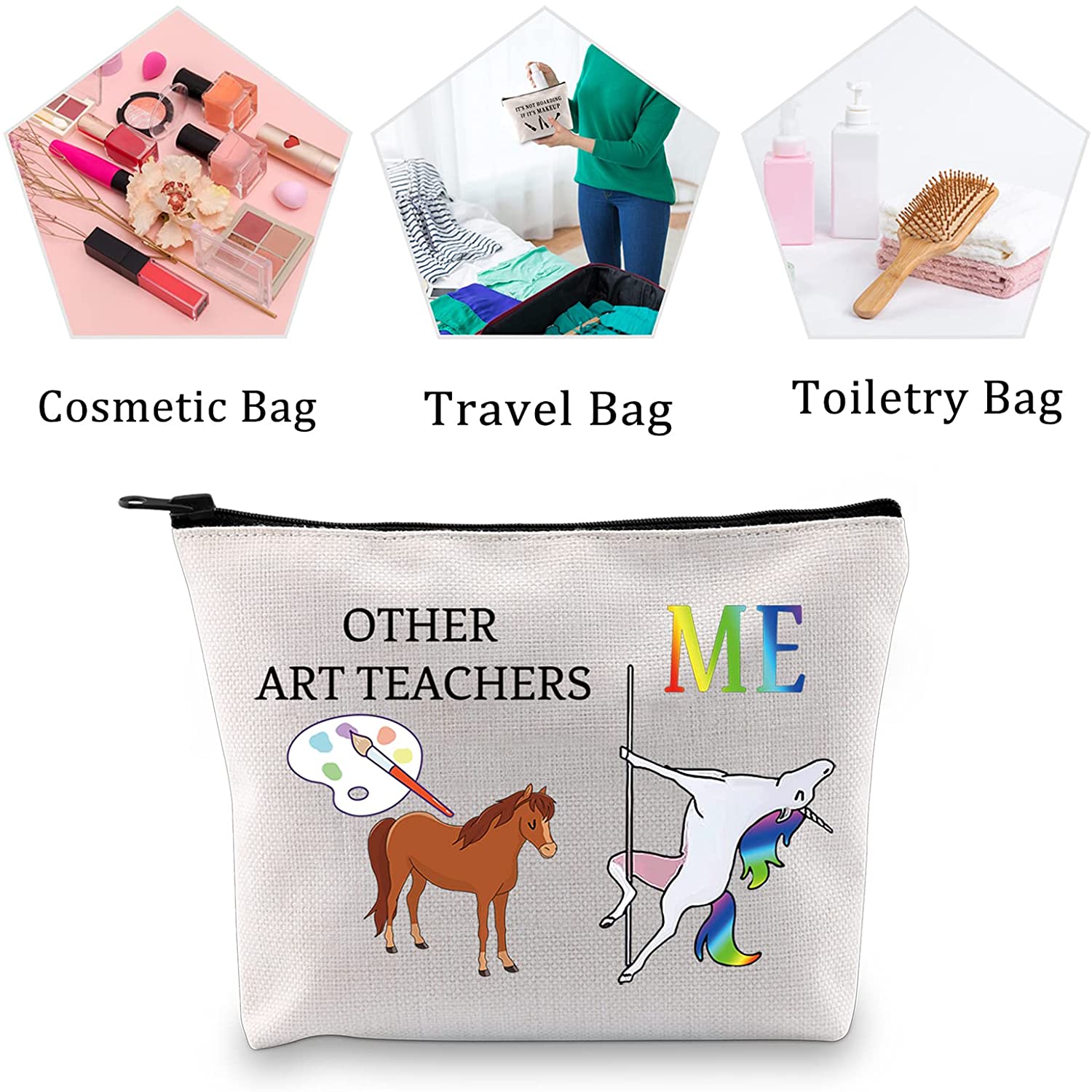 MBMSO Art Teacher Makeup Bag Fun Art Teacher Gifts for Women Art Teacher Appreciation Gifts Other Ar