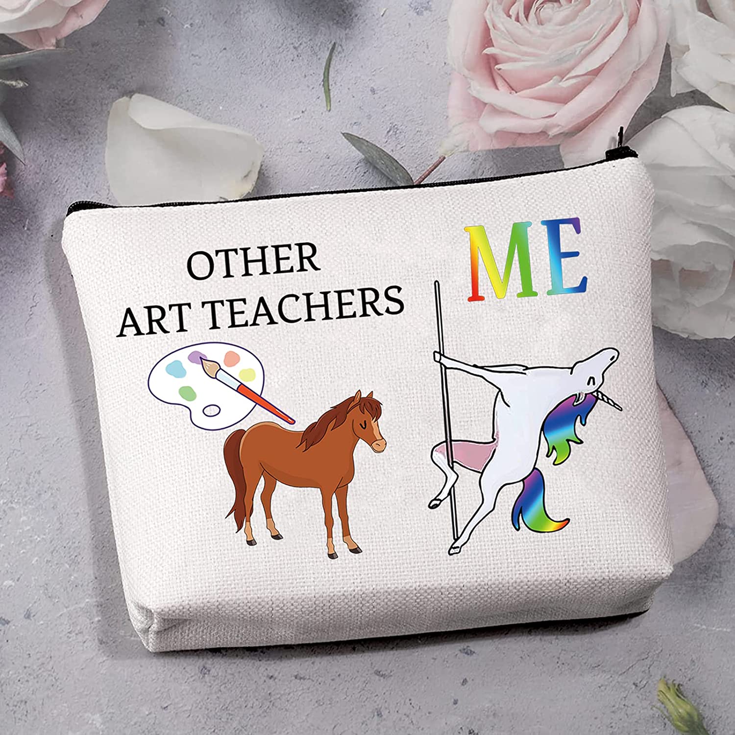 MBMSO Art Teacher Makeup Bag Fun Art Teacher Gifts for Women Art Teacher Appreciation Gifts Other Ar