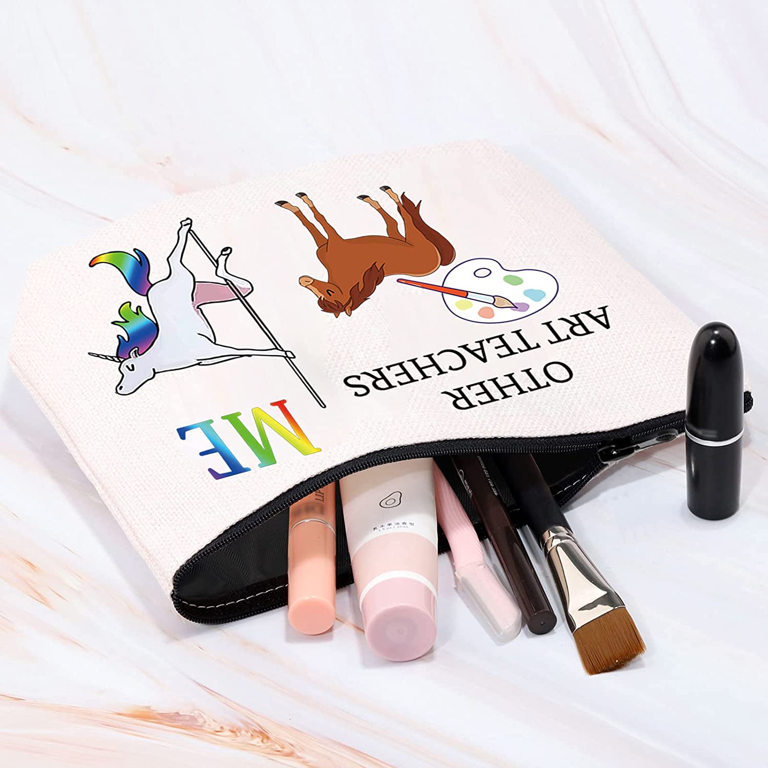 MBMSO Art Teacher Makeup Bag Fun Art Teacher Gifts for Women Art Teacher Appreciation Gifts Other Ar