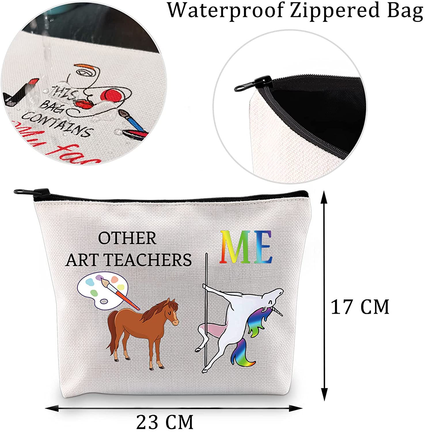 MBMSO Art Teacher Makeup Bag Fun Art Teacher Gifts for Women Art Teacher Appreciation Gifts Other Ar