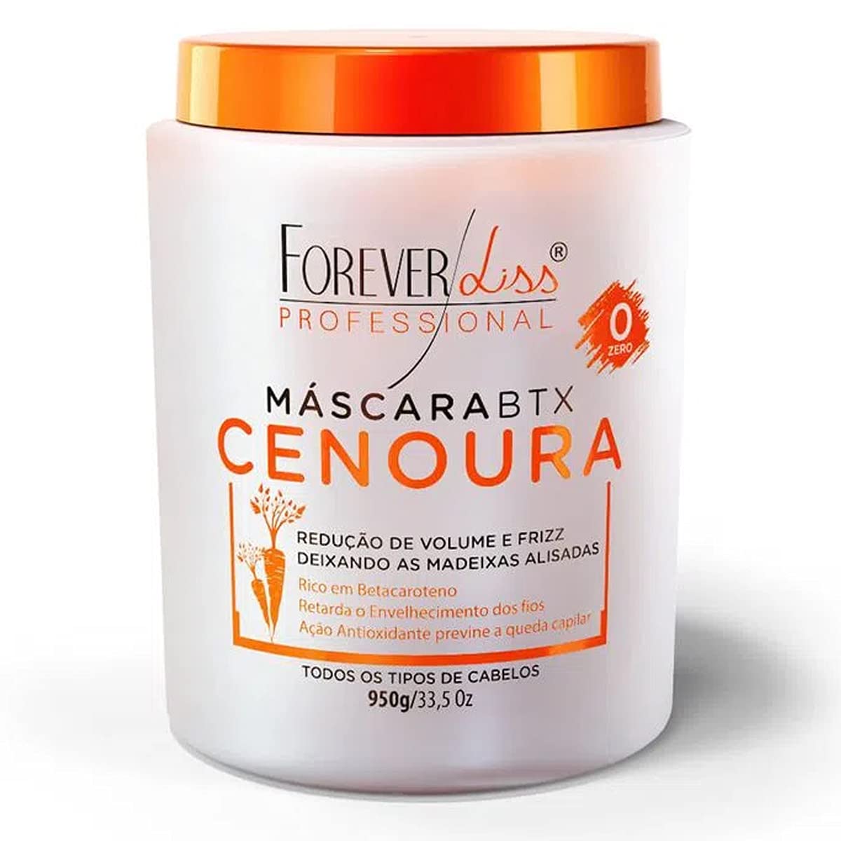 Forever Liss - Linha Btx Cenoura - Mascara Para Reducao de Volume e Frizz 950 Gr - (Btx Carrot Colle